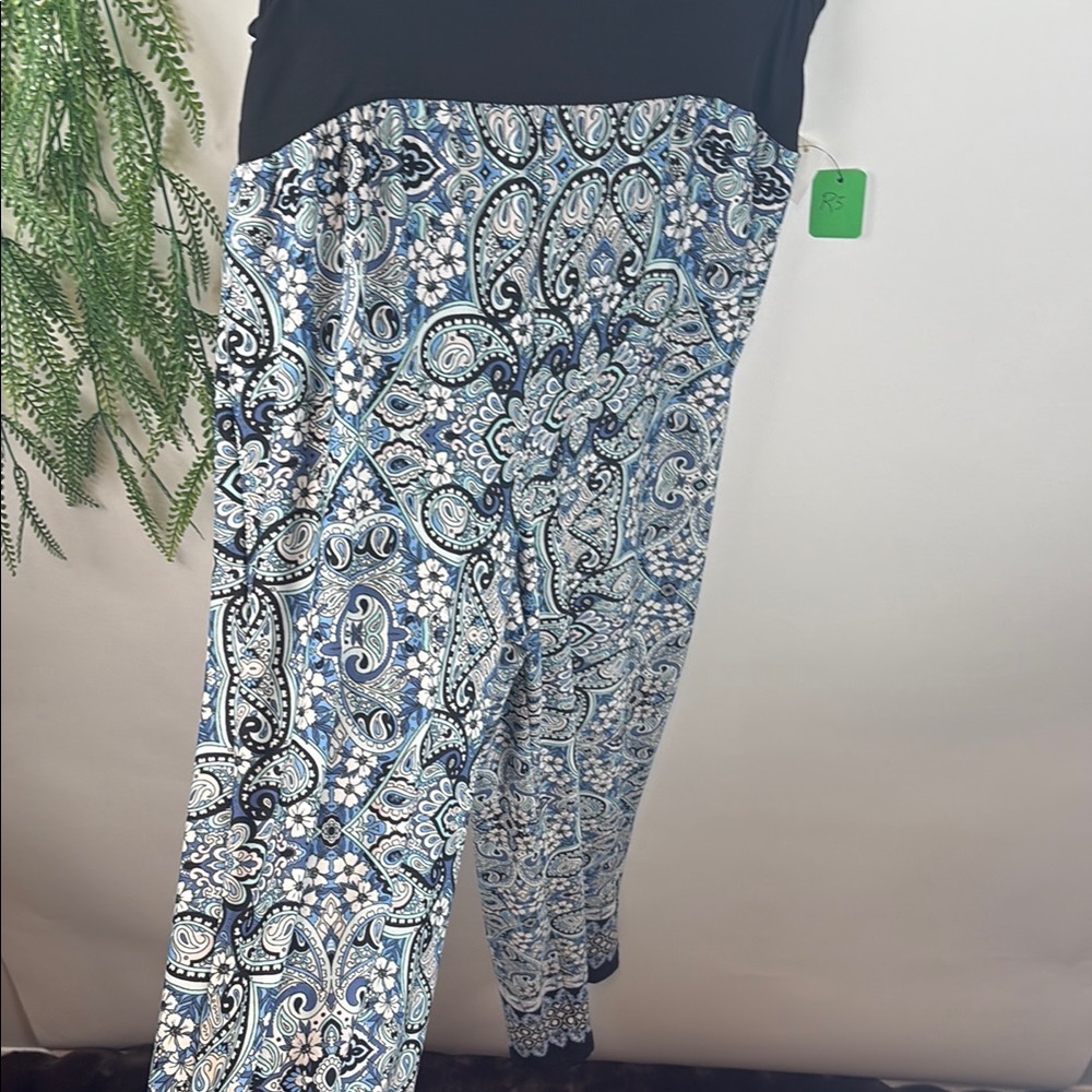 Apt. 9 Black and Blue Wide Leg Pants ( ref T295)